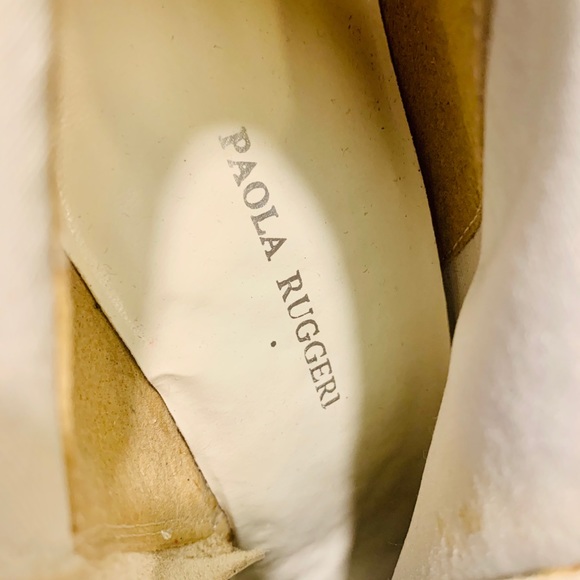 Vintage white leather ankle boots with zipper - Picture 5 of 5